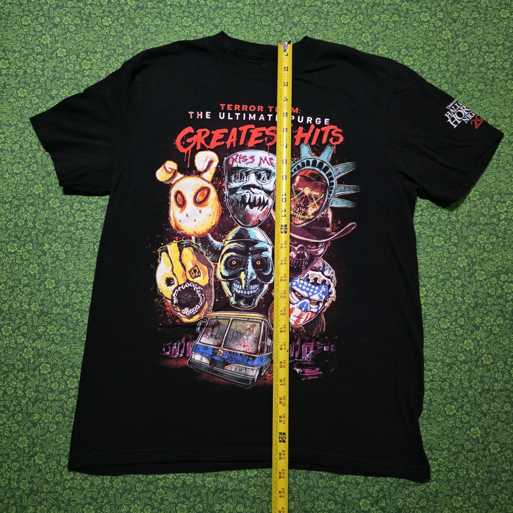 Black Graphic Tee with Horror Theme - Picture 3 of 7